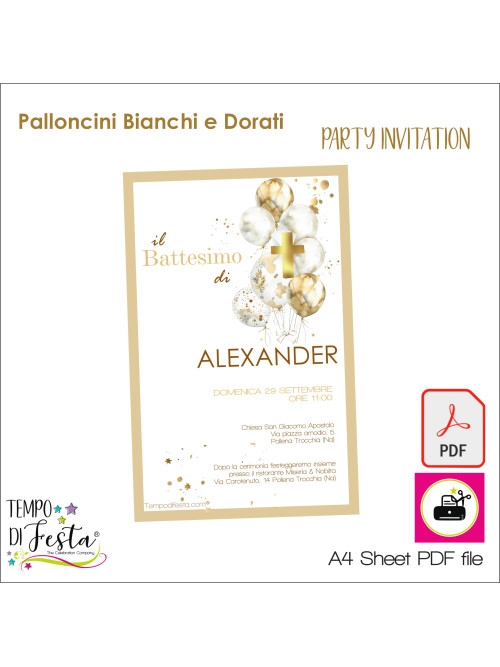 Una invitación elegante para imprimir en casa y dar inicio a tu celebración.