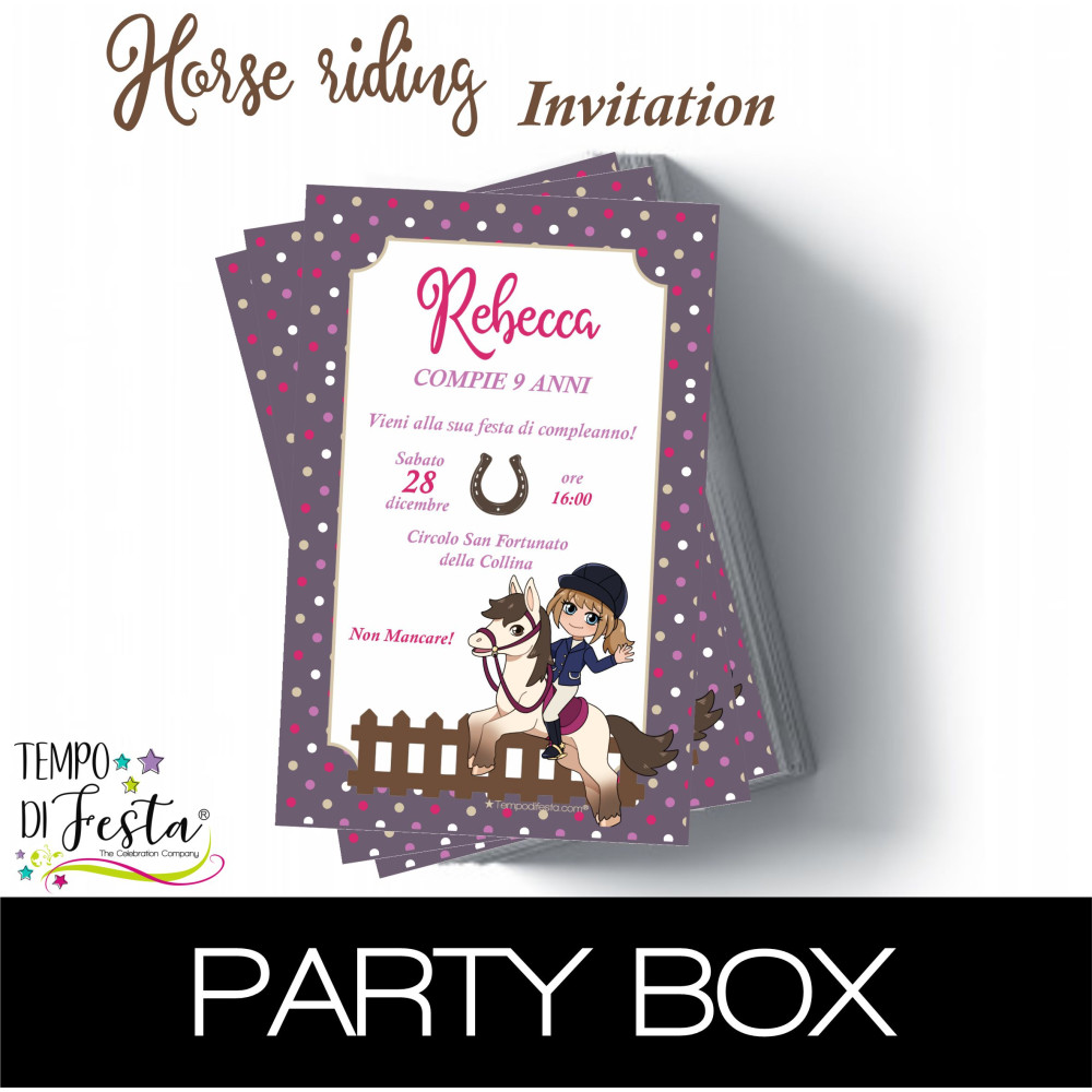 Printed invitations for your child’s horse-themed party, ready to hand out.
