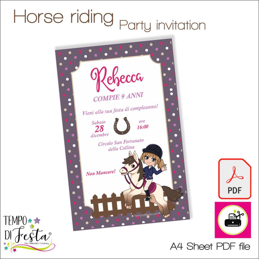 Una invitación alegre y personalizada, enviada en PDF lista para imprimir.