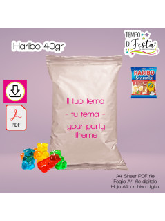 Bustine digitali personalizzate a tema per Haribo 40gr