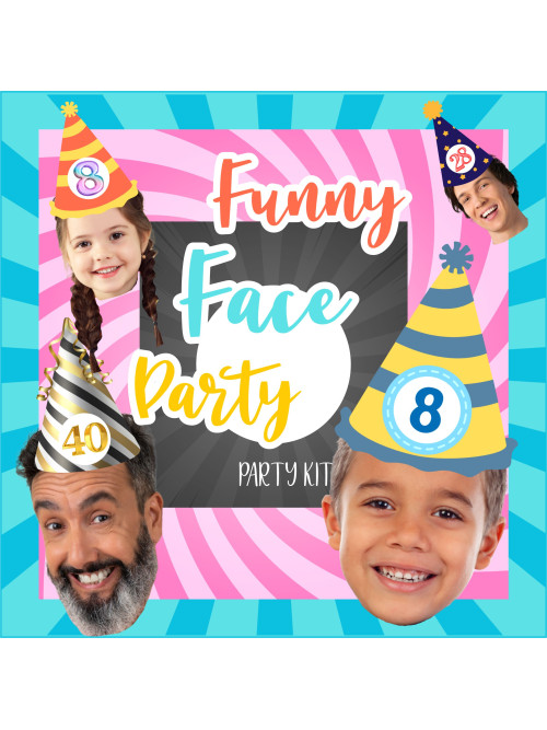 Kit digital “Caras divertidas” – Fiesta personalizada con fotos para cualquier ocasión