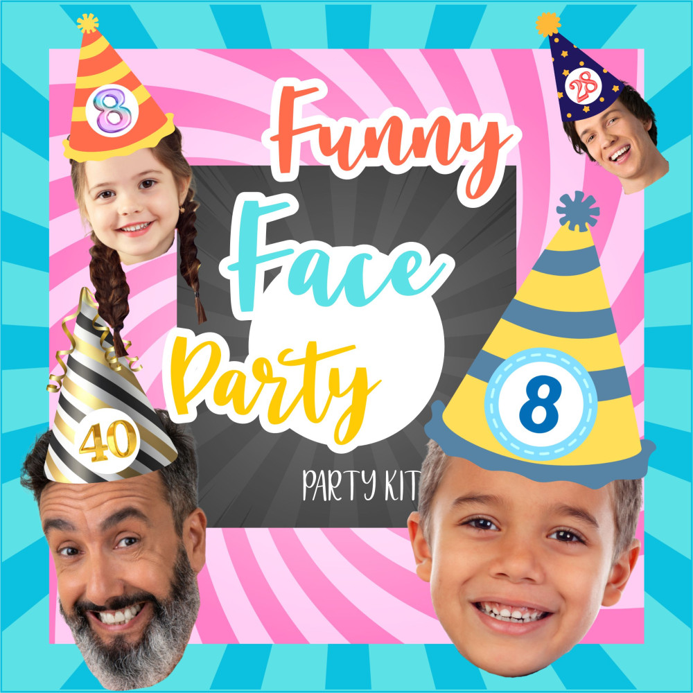 Party Kit “Facce divertenti” – Festa personalizzata con foto buffe