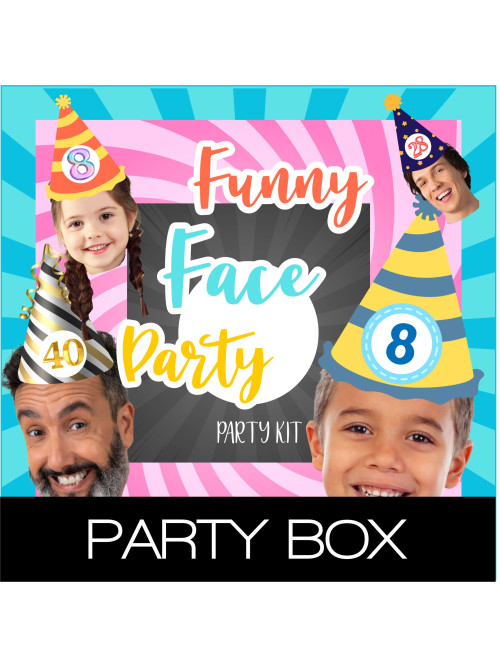Party Box “Facce divertenti” – Festa pronta all’uso con foto buffe