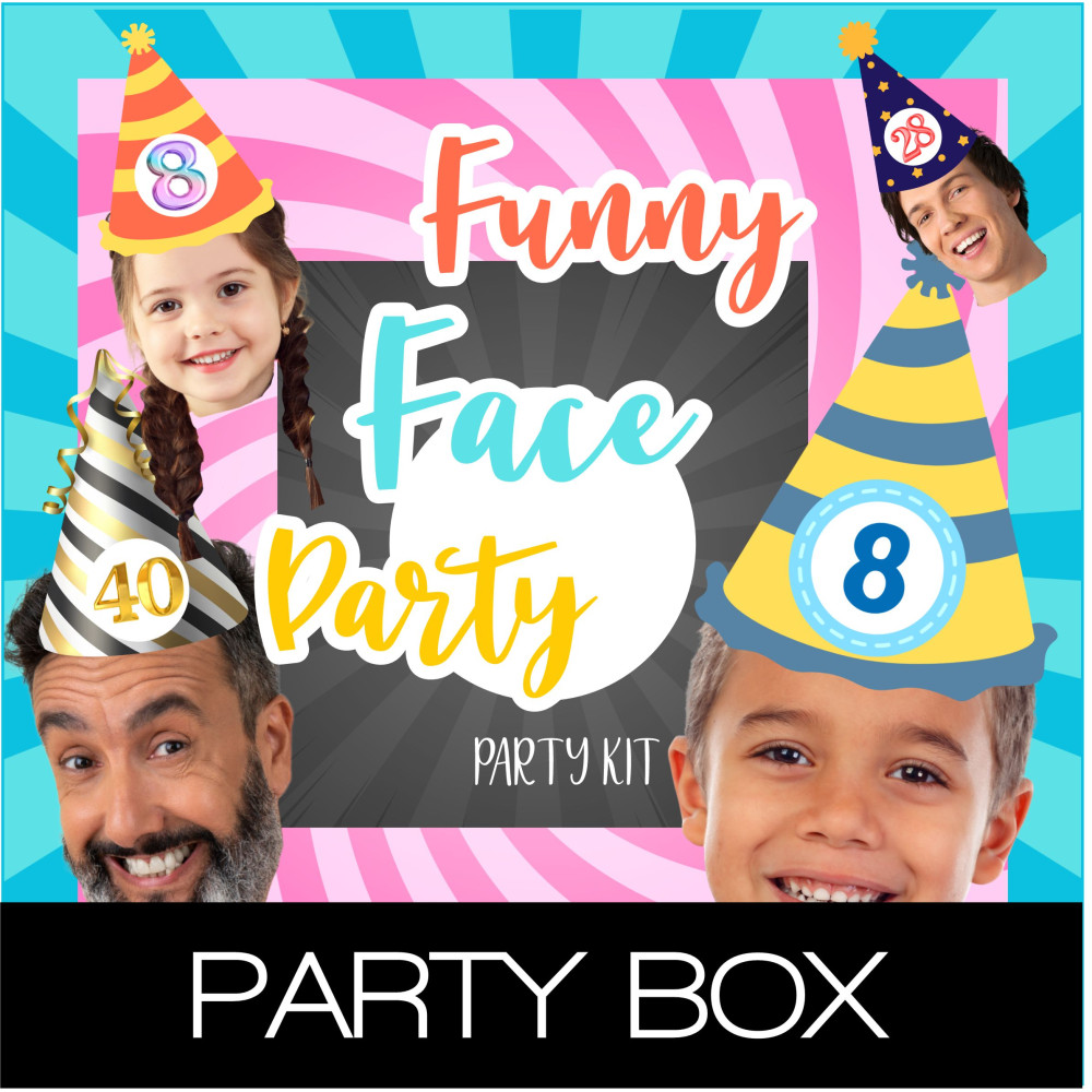 Party Box “Facce divertenti” – Festa pronta all’uso con foto buffe