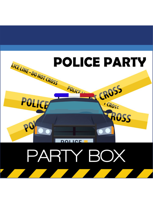 Decoraciones para cumpleaños infantil con temática de policía, productos personalizados listos para usar.