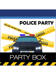 Decoraciones para cumpleaños infantil con temática de policía, productos personalizados listos para usar.