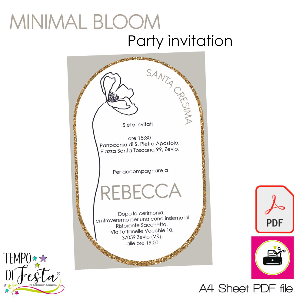A refined and stylish invitation, ready to print and personalize.
