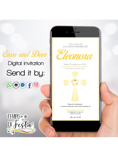 Una invitación cálida y luminosa para compartir tu celebración con alegría y fe.