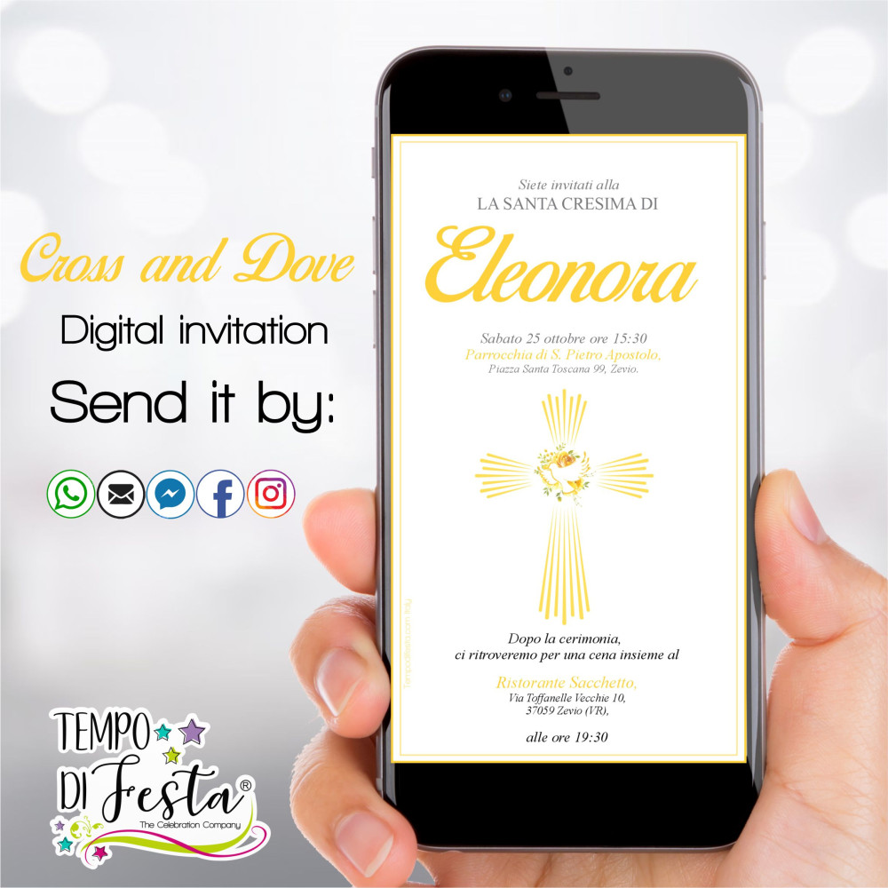 Una invitación cálida y luminosa para compartir tu celebración con alegría y fe.