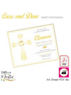 Una invitación llena de luz para imprimir y celebrar con elegancia y fe.
