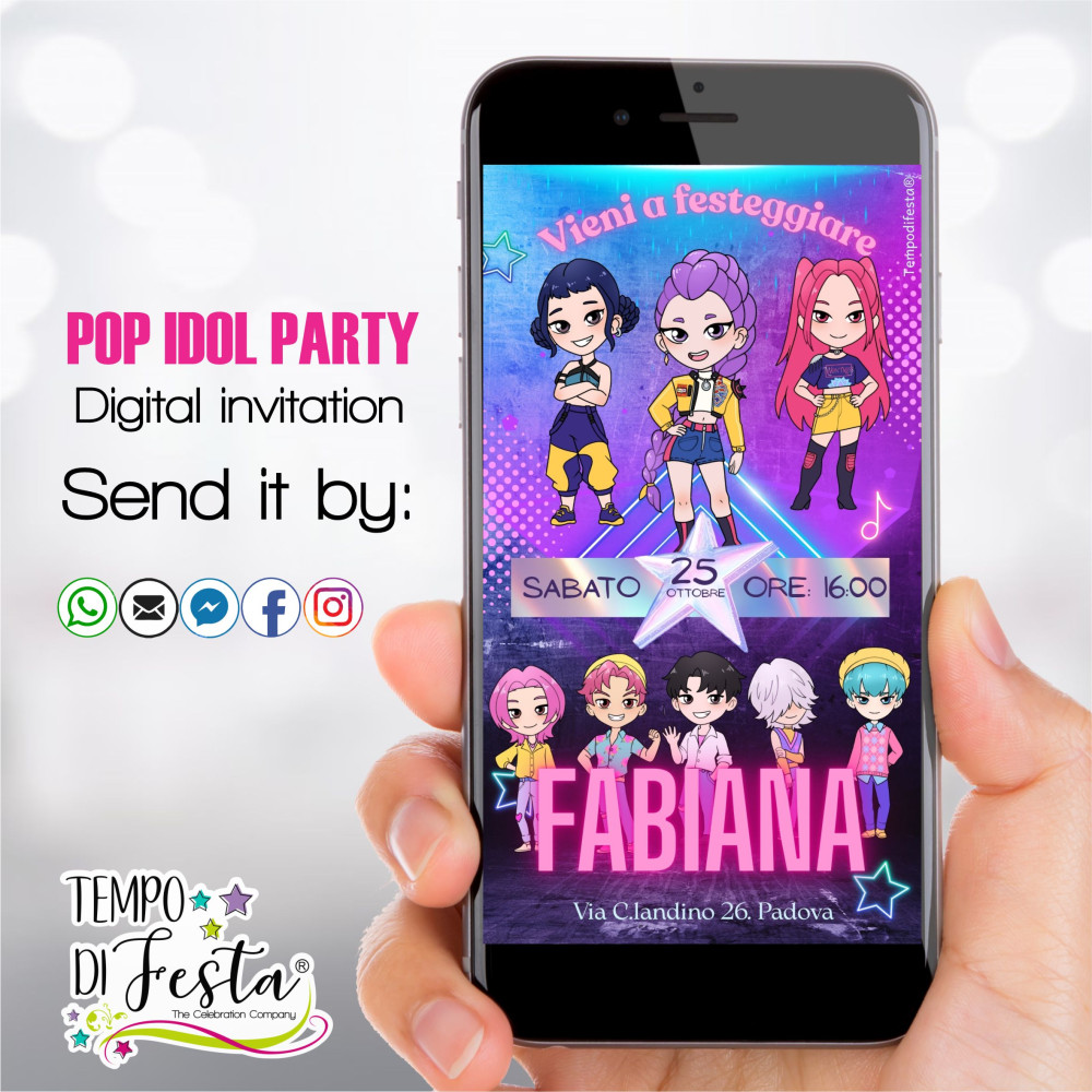 Send your Pop Star party invite in style!