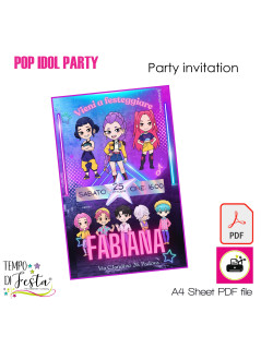 Un invito colorato e pieno di ritmo, come la tua festa!