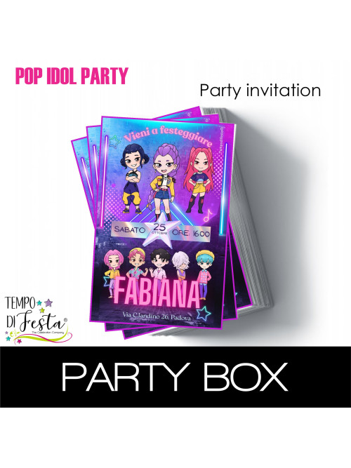 Inviti cartacei dallo stile Pop Star, per una festa piena di colore!