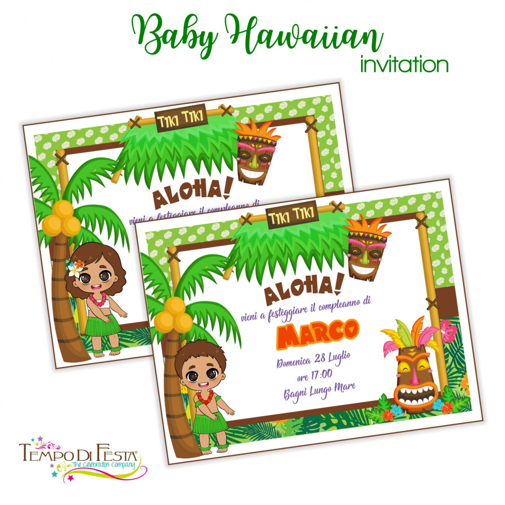 baby hawaiani inviti a tema