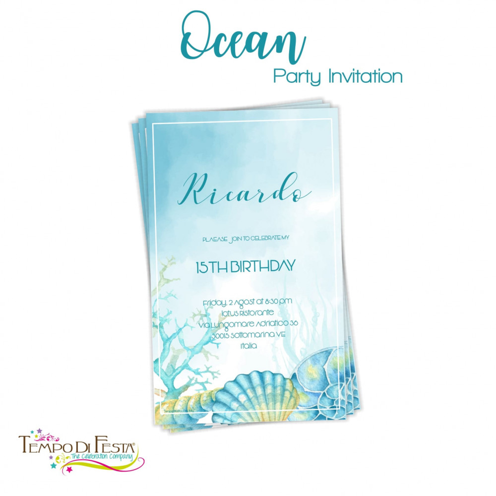 OCEAN THEME PARTY INVITATIONS OCEAN THEME PARTY INVITATIONS