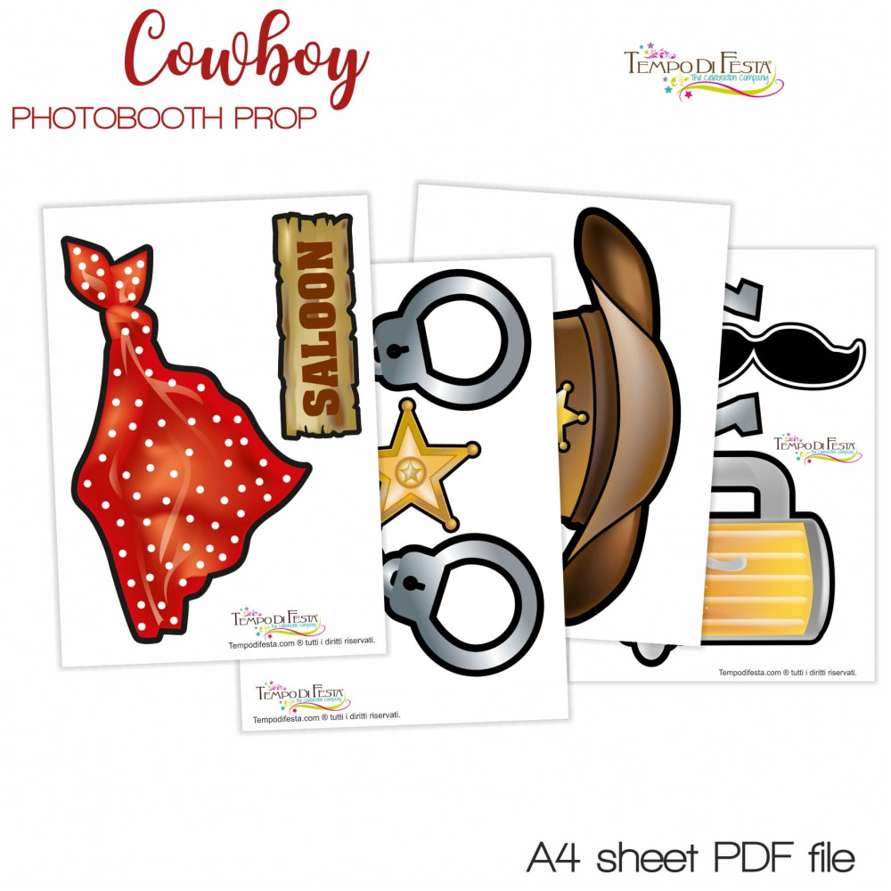 COWBOY INSTANT DOWNLOAD PHOTO BOOTH