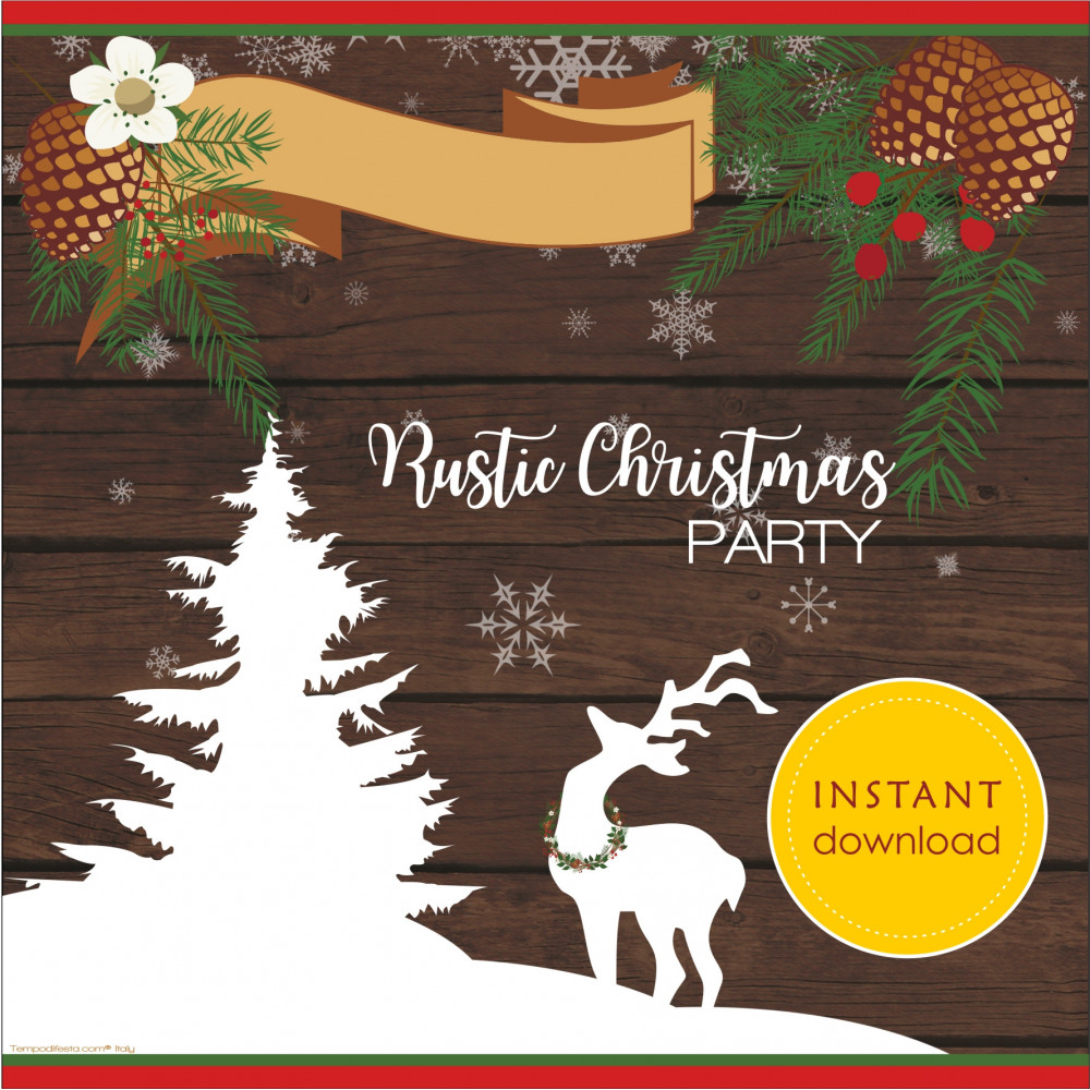 Rustic Christmas digital party