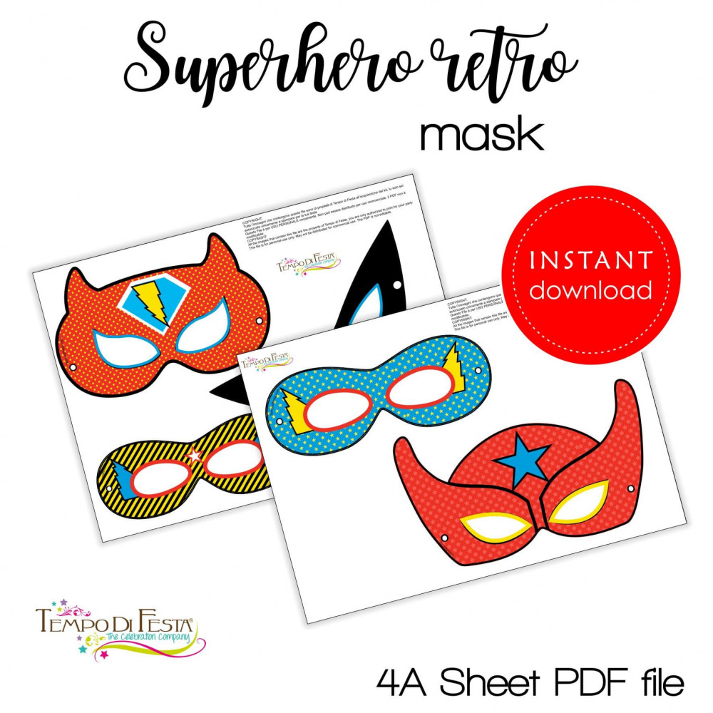 SUPERHERO MASK INSTANT DOWNLOAD