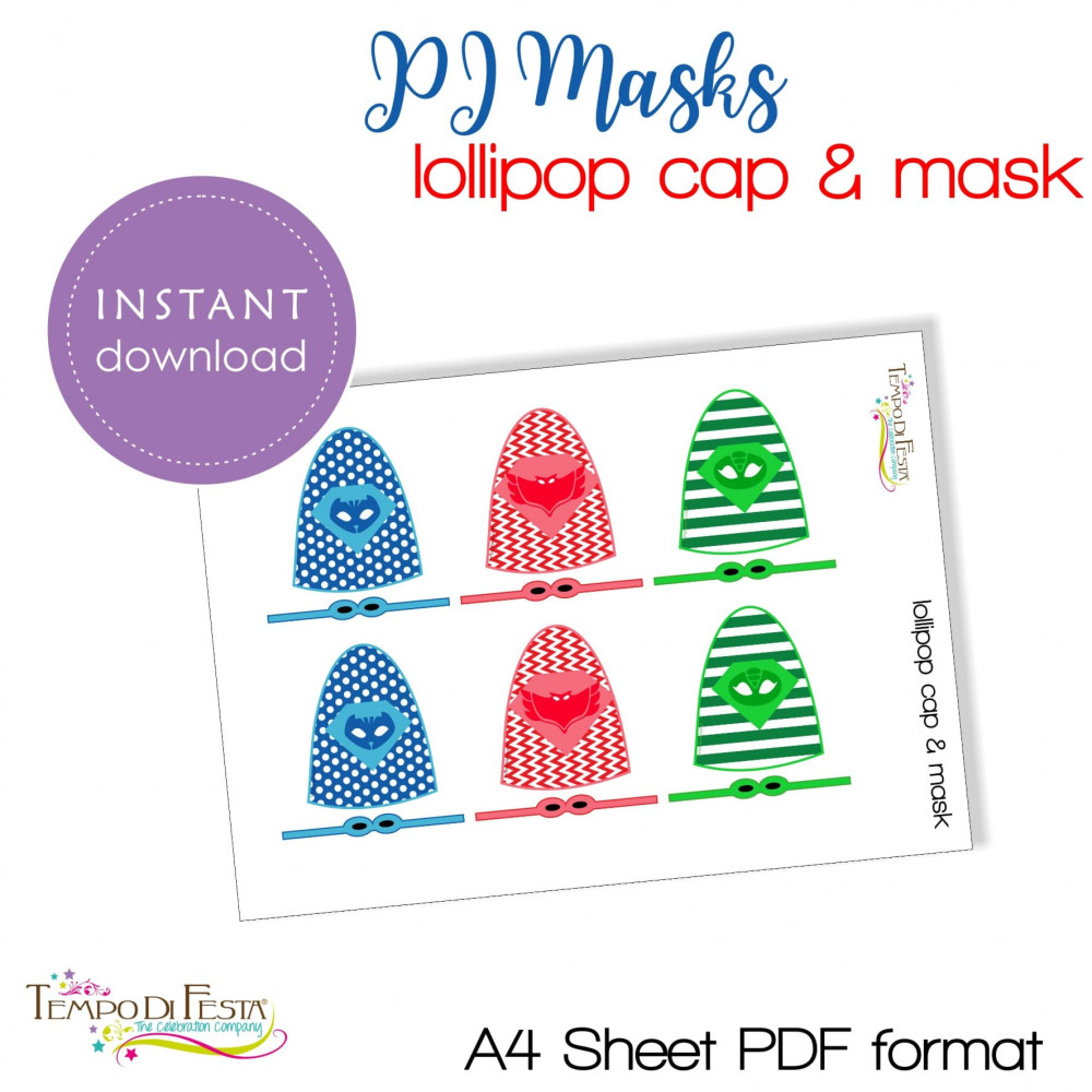 PJ MASKS LOLLIPOP CAP AND MASK