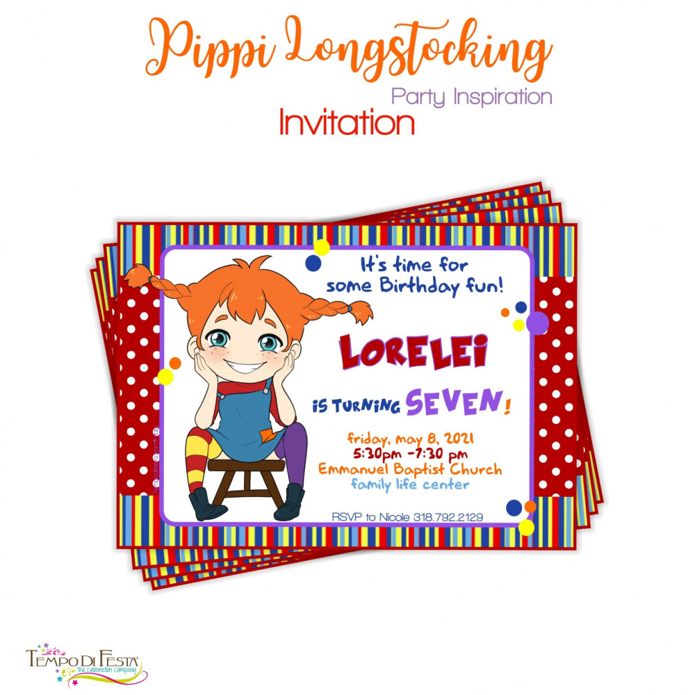 PIPPI LONGSTOCKINGS INVITATION