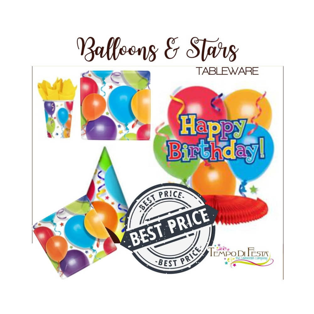 BALLOONS & STARS TABLEWARE