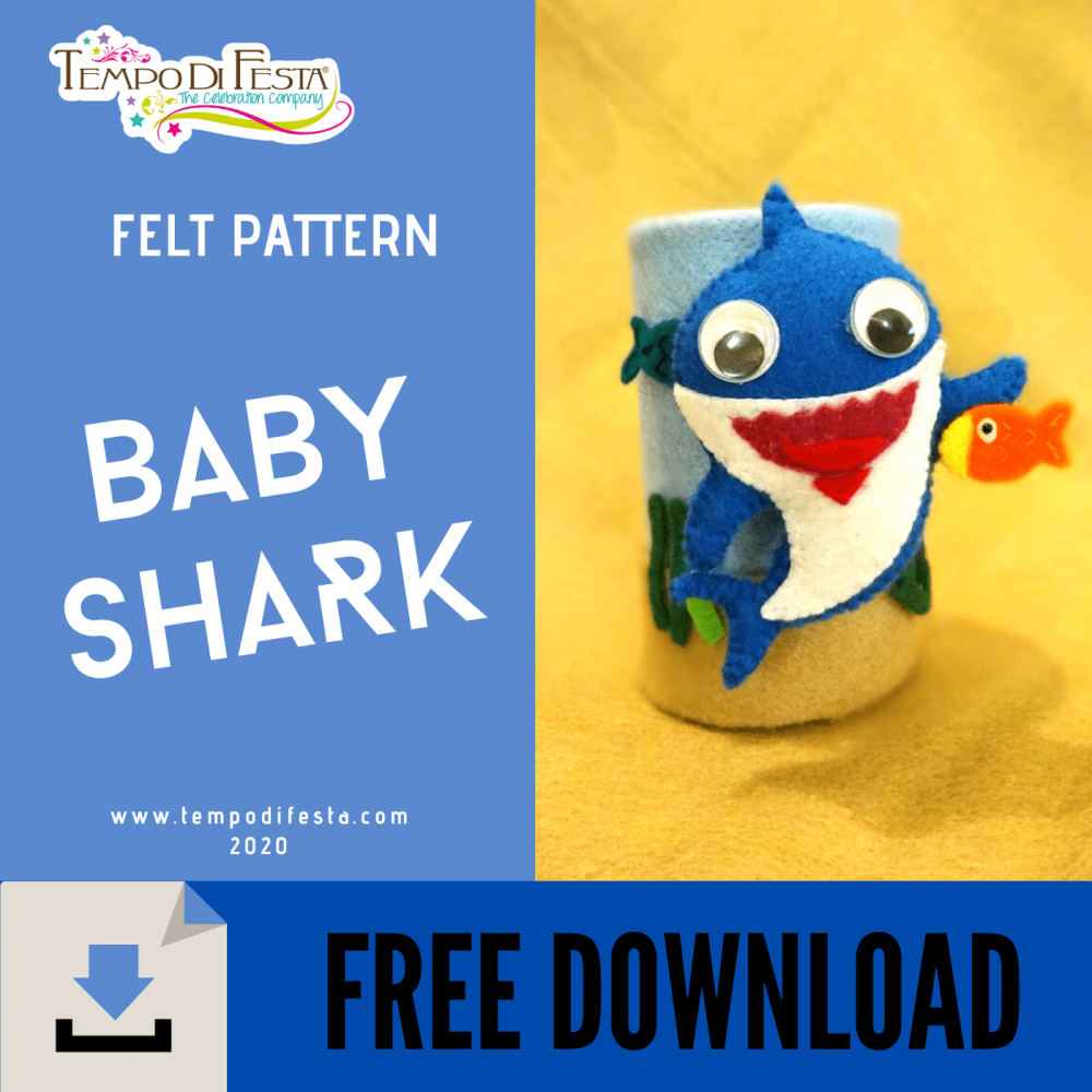 MODELLO DI BABY SHARK IN FELTRO