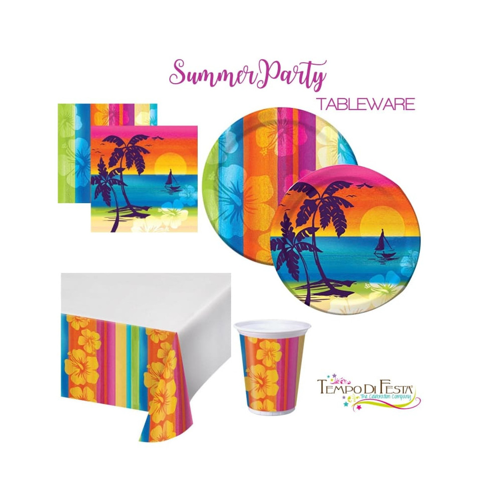 SUMMER PARTY PAPER PLATES AND CUPS