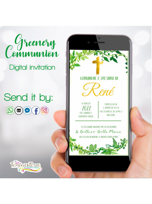 GREENERY COMMUNION DIGITAL INVITATION WHATSAPP