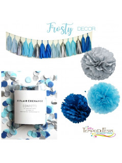 Frosty decorazione azzurro e grigio