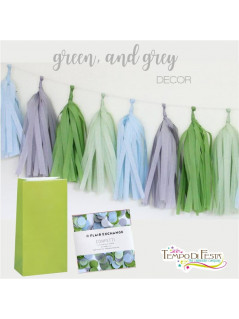 Decoración para la fiesta Verde y Gris