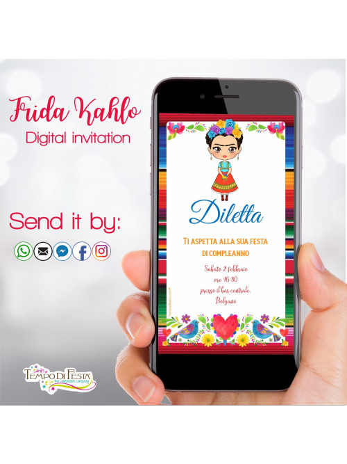 FRIDA KAHLO DIGITAL INVITATION WHATSAPP