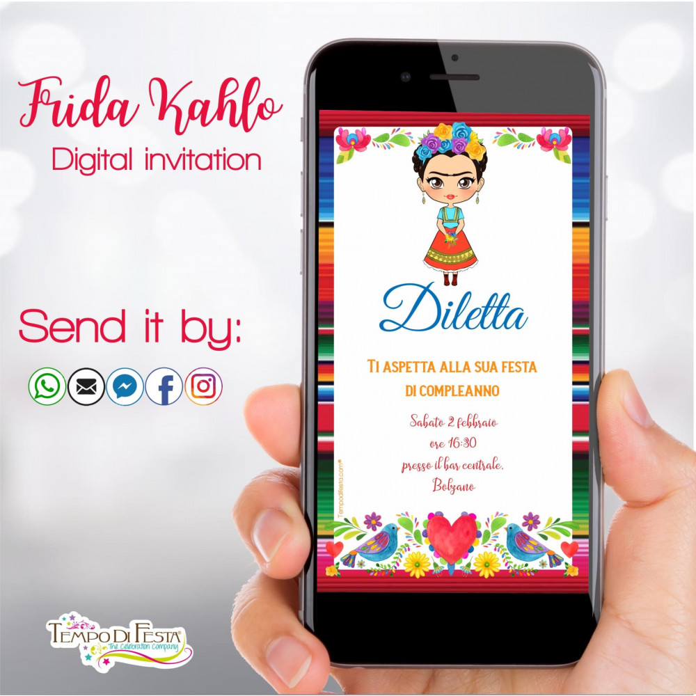 FRIDA KAHLO DIGITAL INVITATION WHATSAPP