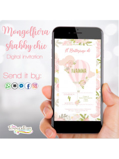 AIR BALLOON SHABBY CHIC  DIGITAL INVITATION WHATSAPP