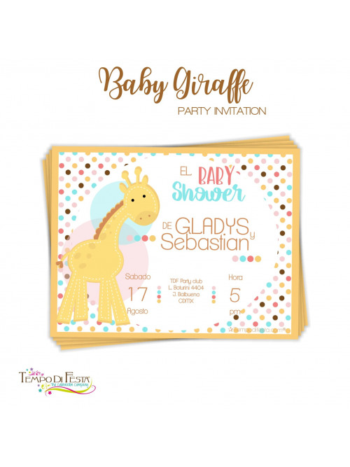 Baby Giraffe baby shower invitation