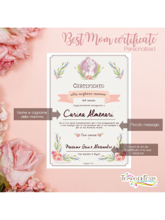 Certificato alla migliore mamma personalizzato.