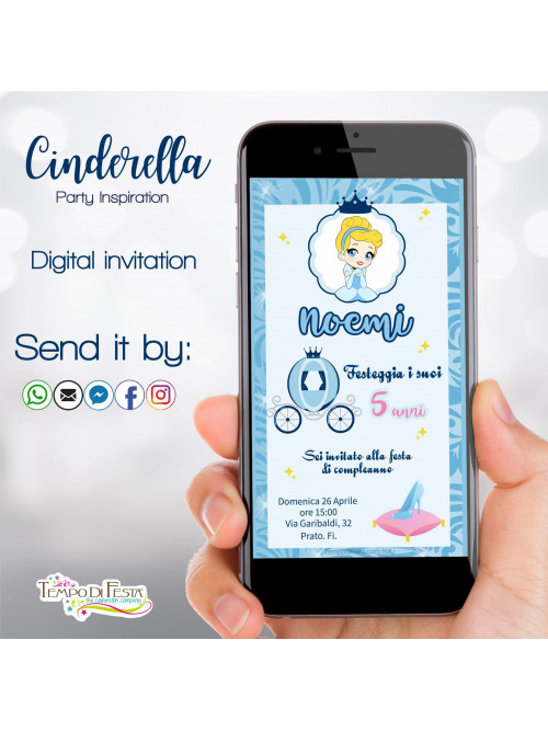 Cenicienta invitación digital whatsapp