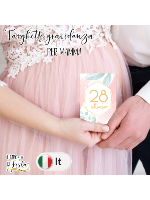 Milestone pregnancy cards Modern romantic themed in ITALIAN