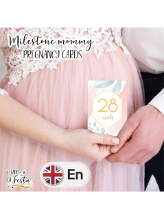 Milestone pregnancy cards Modern romantic themed in ENGLISH