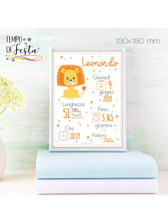 PERSONALISED LION BIRTH PRINT