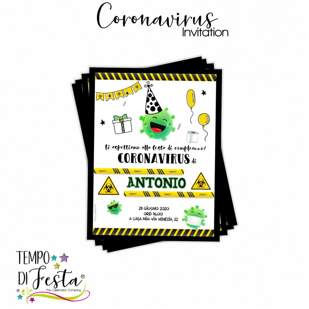 Coronavirus themed invitation