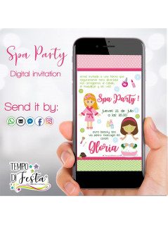 Invito digitale a tema Spa Party per WhatsApp