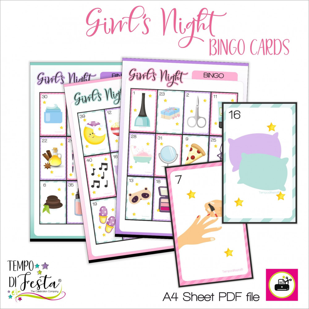 Bingo Girl’s Night for the SPA themed party and the pajamas party.