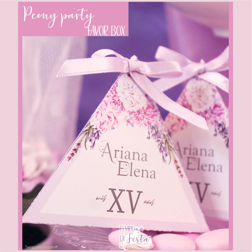 PEONIE SCATOLINA PORTA CONFETTI PERSONALIZZATA