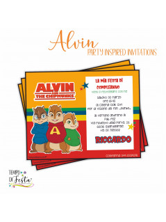 Alvin and the Chipmunks inspired invitations