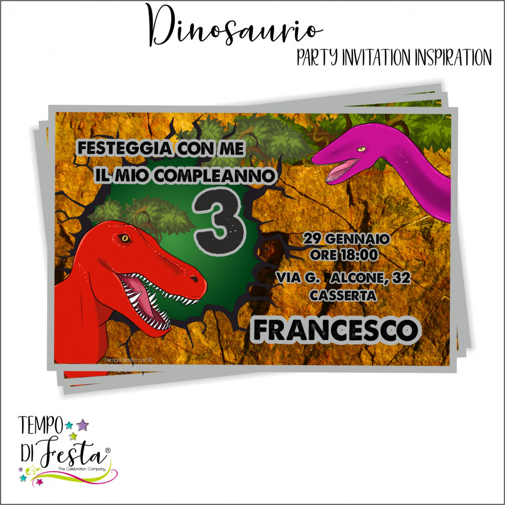 Dinosaurio invitation themed