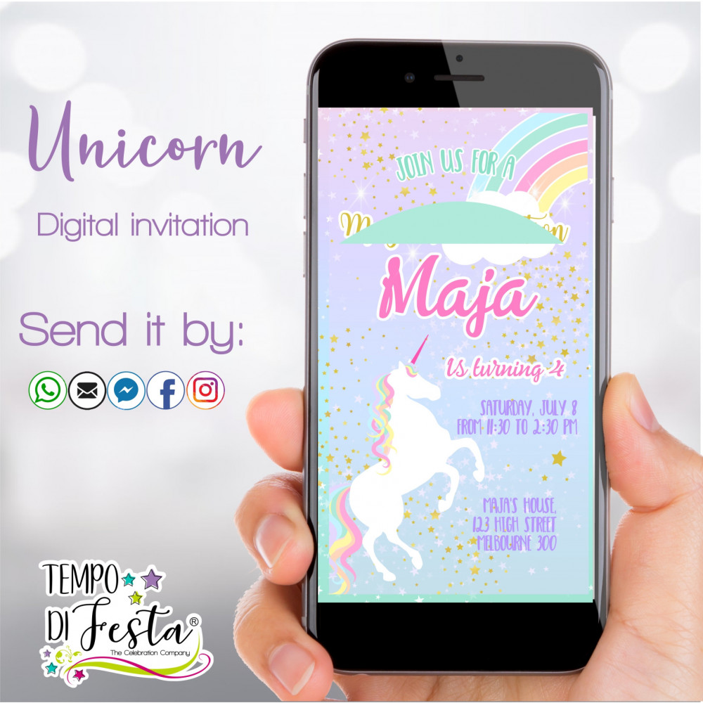 Unicorn digital invitation...