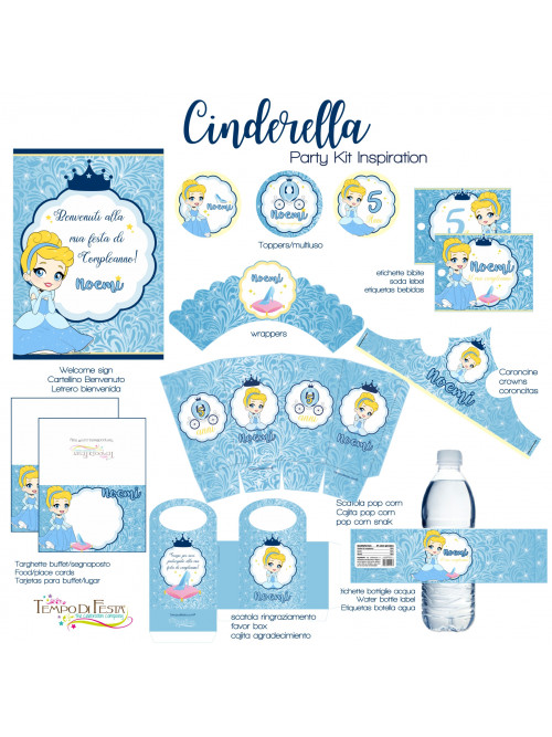 Cinderella inspired party kit.