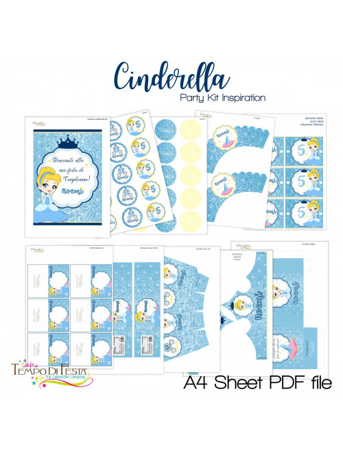 Cinderella inspired party kit.