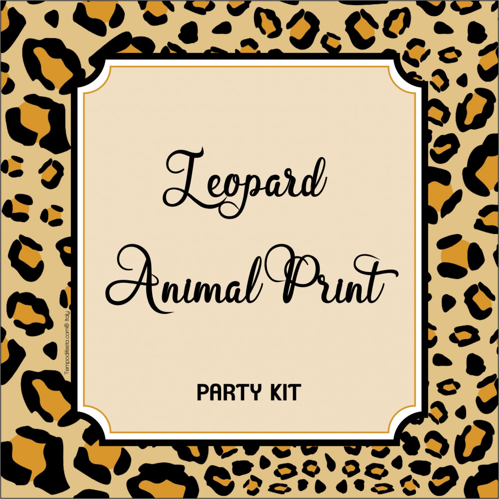 Animal print leopardo kit de festa digital 