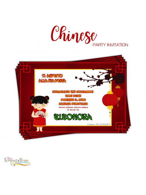 inviti personalizzati di festa a tema cinese